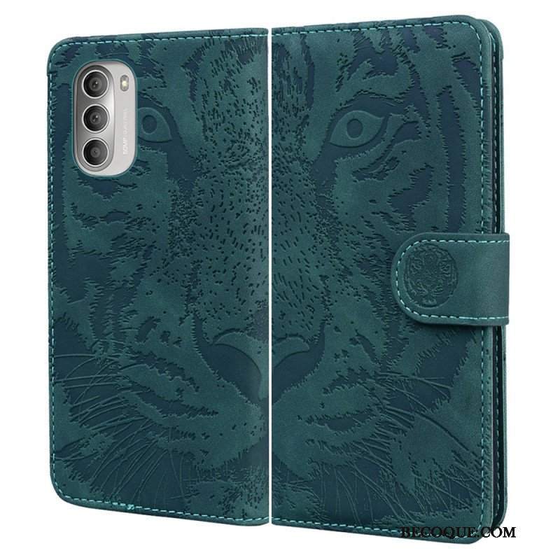 Etui Folio do Moto G51 5G Nadruk Twarzy Tygrysa