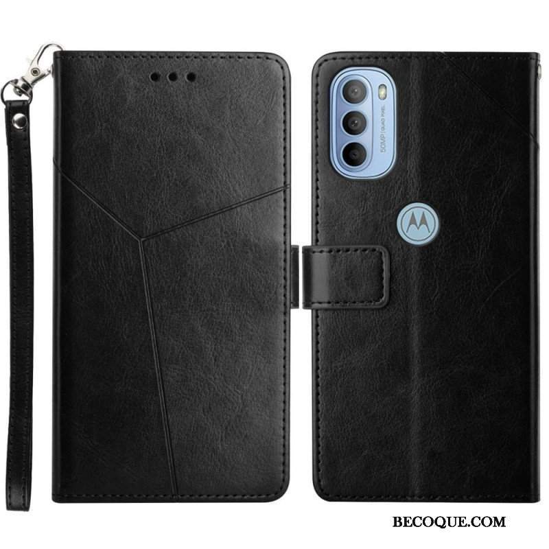 Etui Folio do Moto G51 5G Stylowa Skórzana Konstrukcja Geo Y