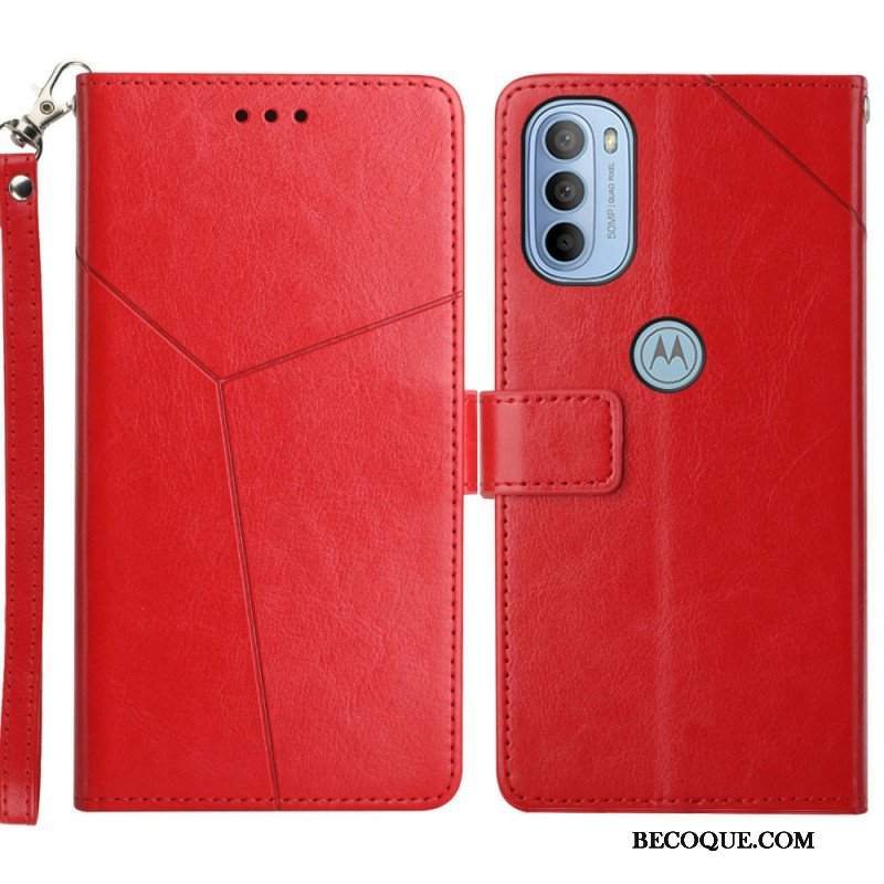 Etui Folio do Moto G51 5G Stylowa Skórzana Konstrukcja Geo Y