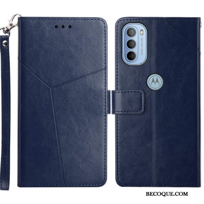 Etui Folio do Moto G51 5G Stylowa Skórzana Konstrukcja Geo Y