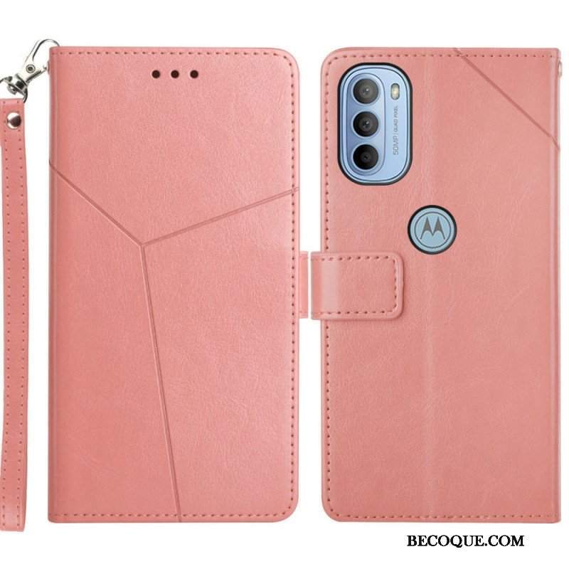 Etui Folio do Moto G51 5G Stylowa Skórzana Konstrukcja Geo Y