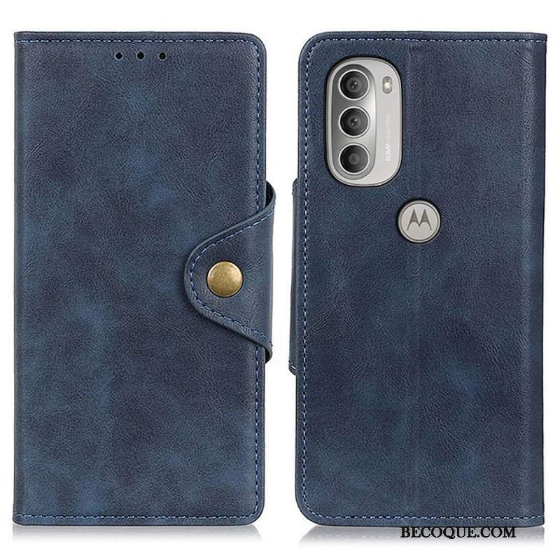 Etui Folio do Moto G51 5G Vintage Sztuczna Skóra I Guzik