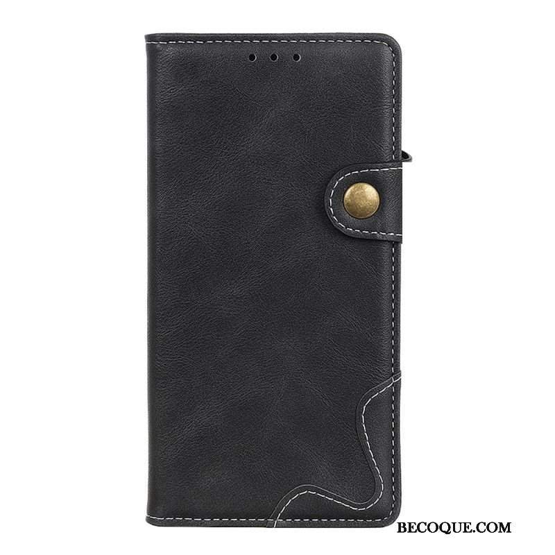 Etui Folio do Moto G71 5G Artystyczny Guzik Do Szycia