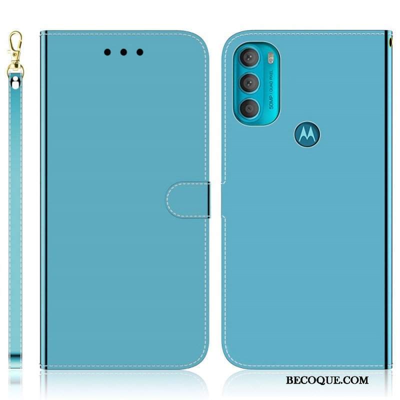 Etui Folio do Moto G71 5G Osłona Lusterka Ze Sztucznej Skóry