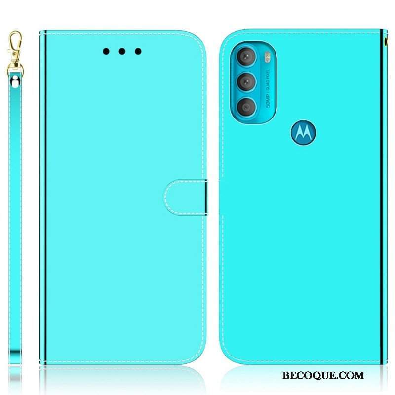 Etui Folio do Moto G71 5G Osłona Lusterka Ze Sztucznej Skóry