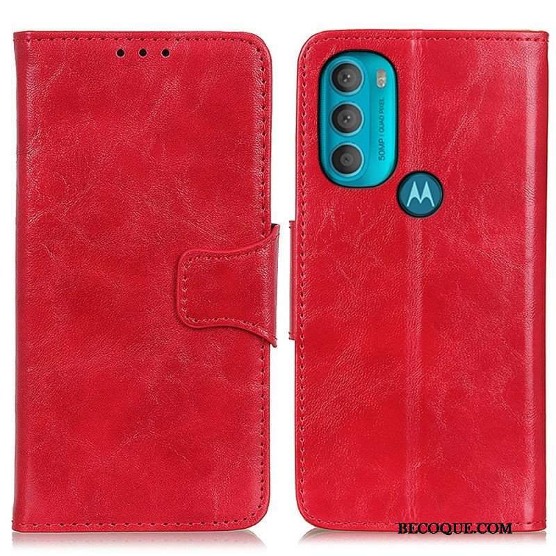 Etui Folio do Moto G71 5G Skórzany Futerał Dwustronna Klapka Magnetyczna