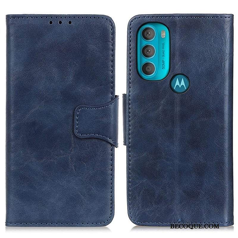 Etui Folio do Moto G71 5G Skórzany Futerał Dwustronna Klapka Magnetyczna