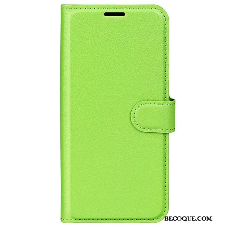 Etui Folio do Moto G73 5G Klasyczny Efekt Skóry Liczi