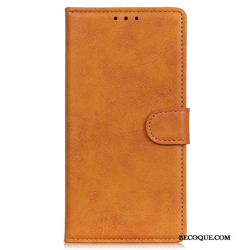 Etui Folio do Moto G73 5G Matowa Sztuczna Skóra