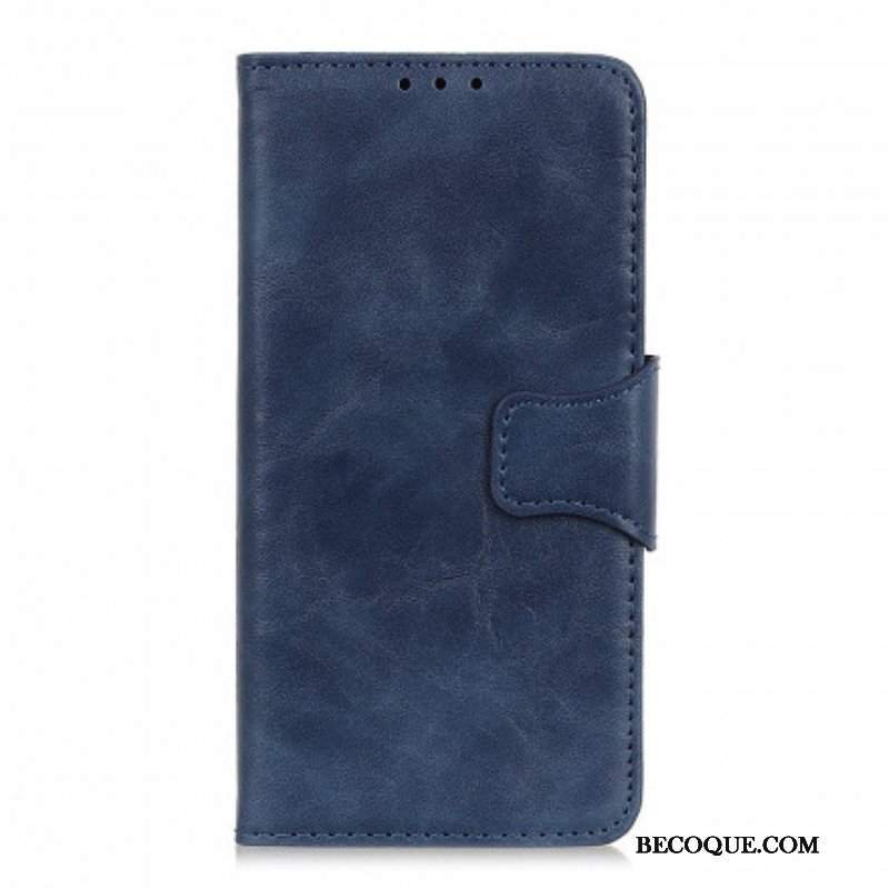 Etui Folio do Motorola Edge 20 Pro Dwustronne Zapięcie Ze Skóry Dwoinowej