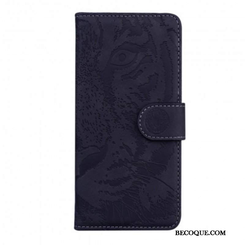 Etui Folio do Motorola Edge 20 Pro Nadruk Twarzy Tygrysa