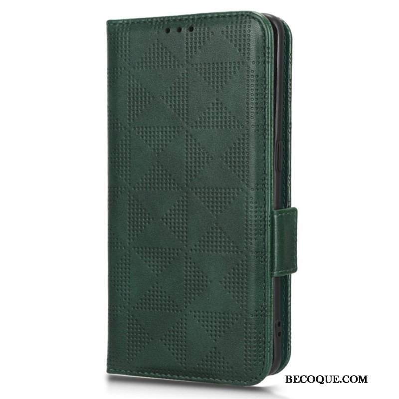 Etui Folio do Motorola Edge 40 Pro Trójkąty Ze Smyczą