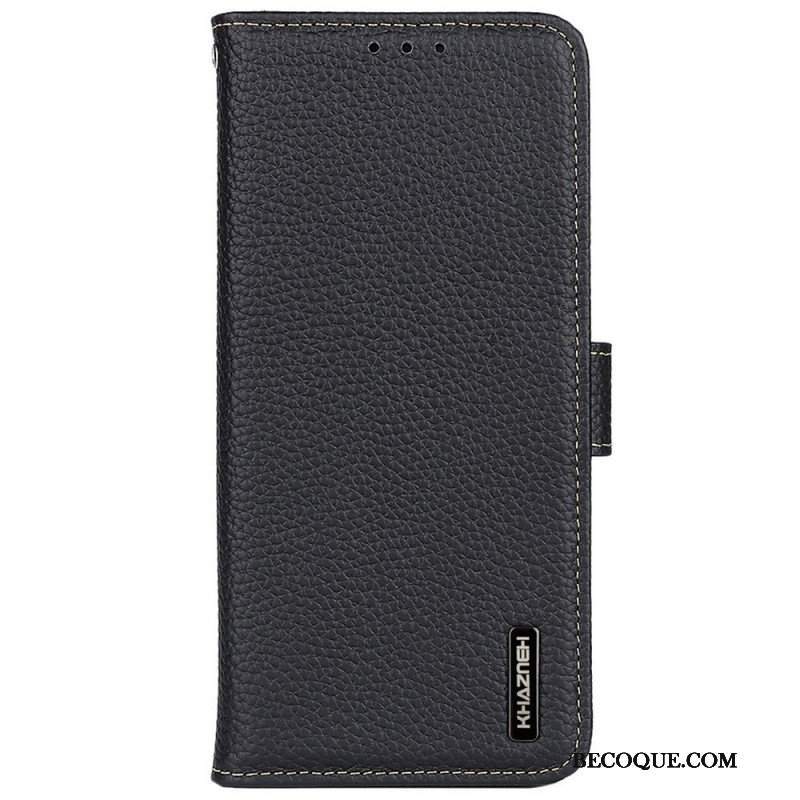 Etui Folio do OnePlus 10 Pro 5G Oryginalna Skóra Khazneh Litchi