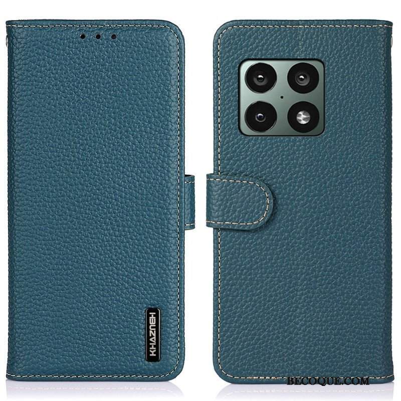 Etui Folio do OnePlus 10 Pro 5G Oryginalna Skóra Khazneh Litchi