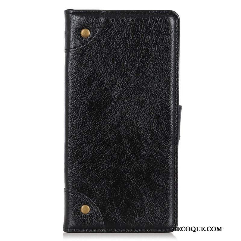 Etui Folio do OnePlus 10T 5G Nity W Stylu Vintage Ze Skóry Nappa