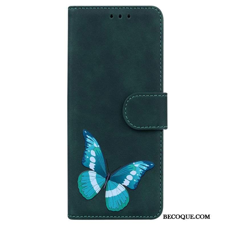 Etui Folio do OnePlus Nord 2 5G Motyl Dotykający Skóry