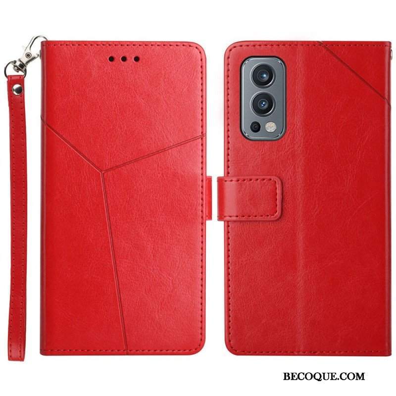 Etui Folio do OnePlus Nord 2 5G Stylowa Skórzana Konstrukcja Geo Y