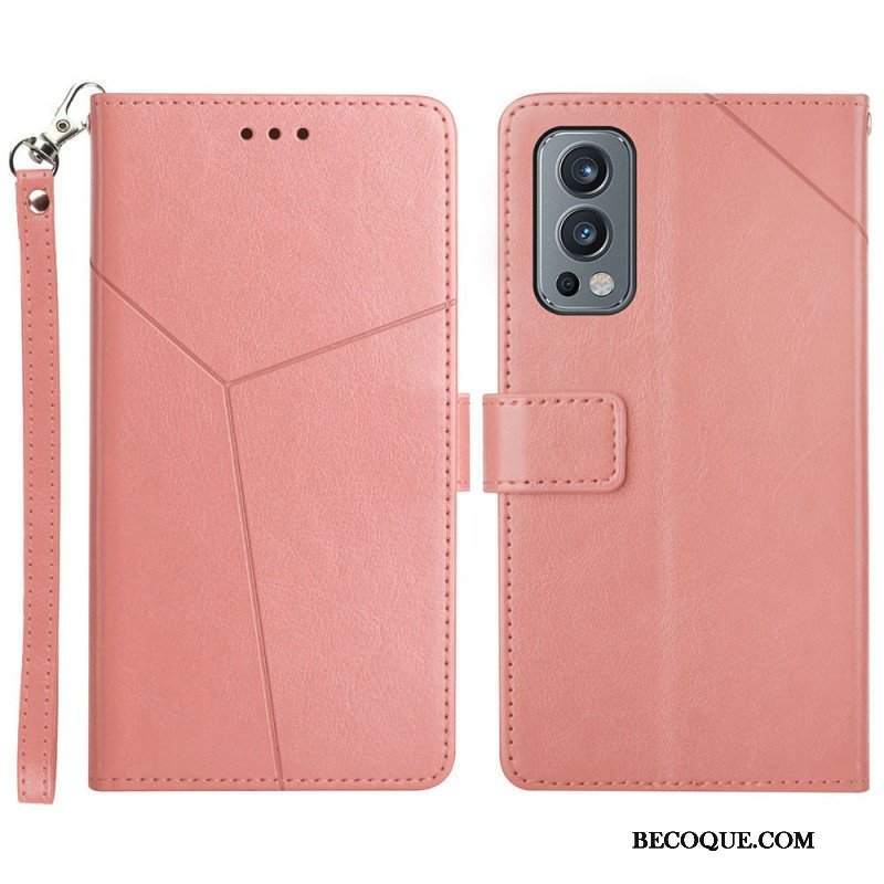 Etui Folio do OnePlus Nord 2 5G Stylowa Skórzana Konstrukcja Geo Y