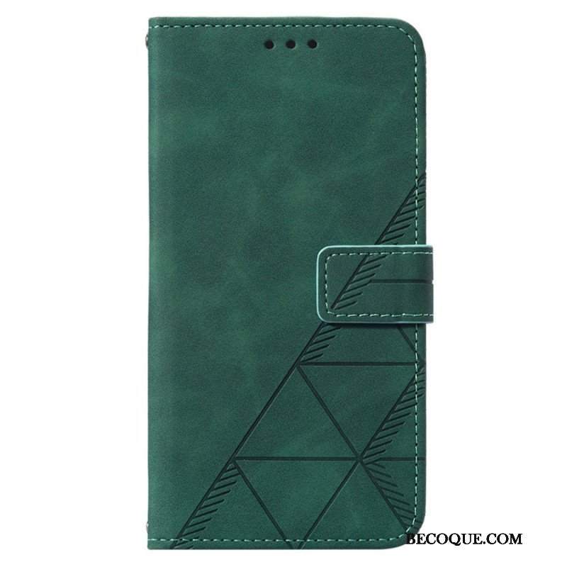 Etui Folio do OnePlus Nord 2T 5G Trójkąty Ze Smyczą