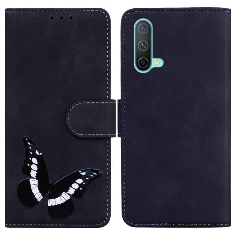 Etui Folio do OnePlus Nord CE 5G Motyl Dotykający Skóry