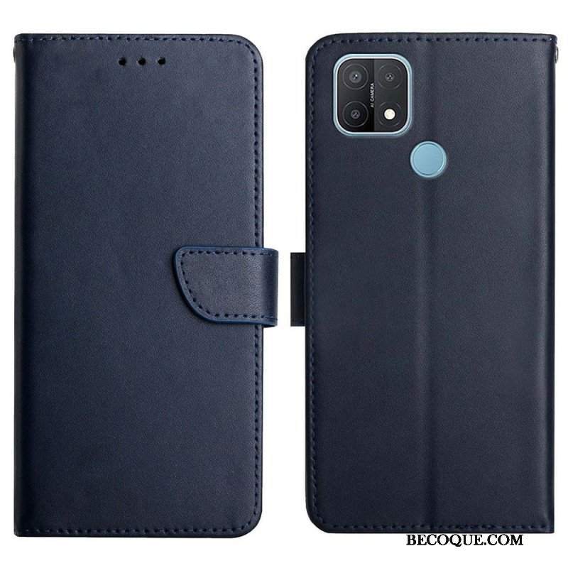 Etui Folio do Oppo A15 Prawdziwa Skóra Nappa