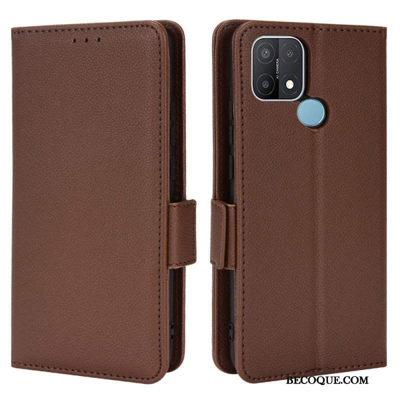 Etui Folio do Oppo A15 Skórzany Futerał Flap Double Litchi Nowe Kolory