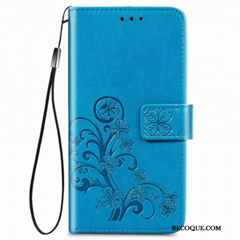 Etui Folio do Oppo A54 5G / A74 5G Czterolistna Koniczyna