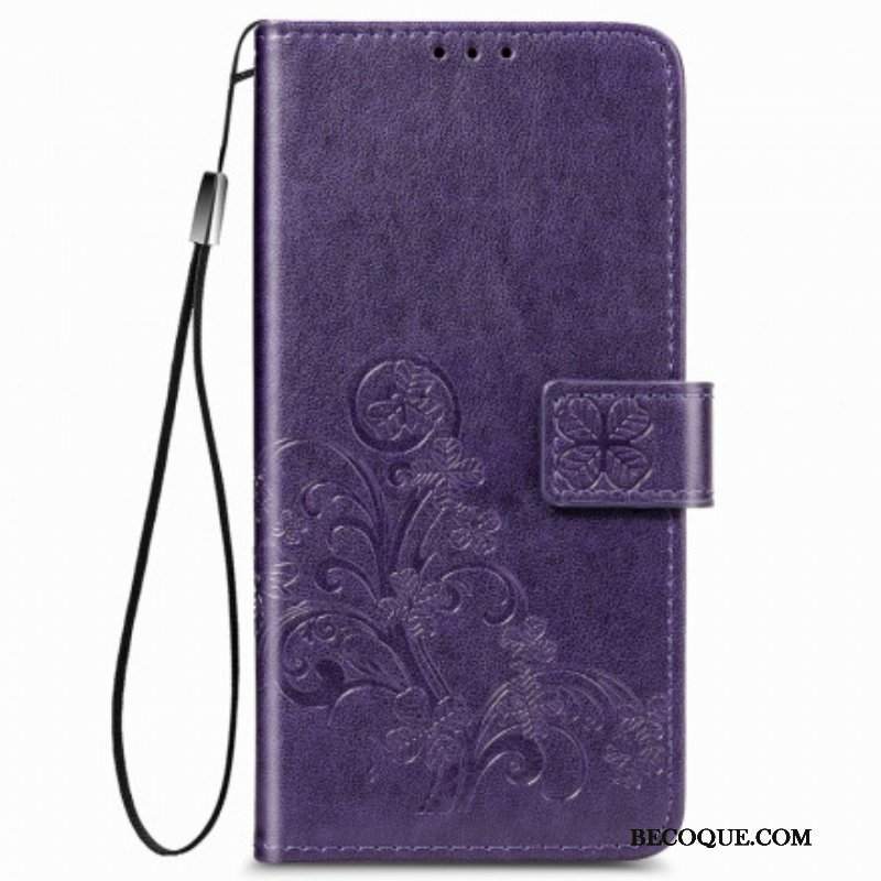 Etui Folio do Oppo A54 5G / A74 5G Czterolistna Koniczyna