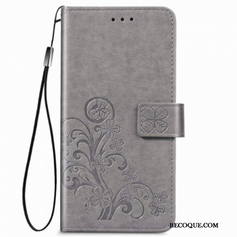 Etui Folio do Oppo A54 5G / A74 5G Czterolistna Koniczyna