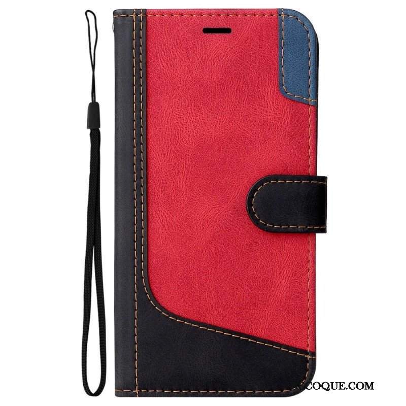 Etui Folio do Oppo A54 5G / A74 5G Dwukolorowy Z Paskiem