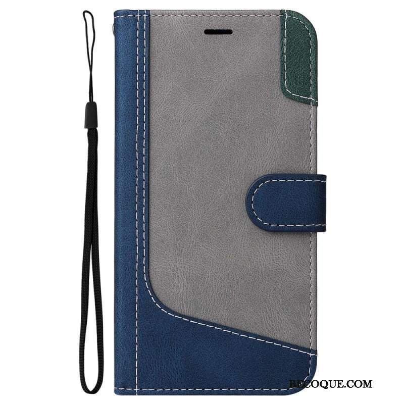 Etui Folio do Oppo A54 5G / A74 5G Dwukolorowy Z Paskiem