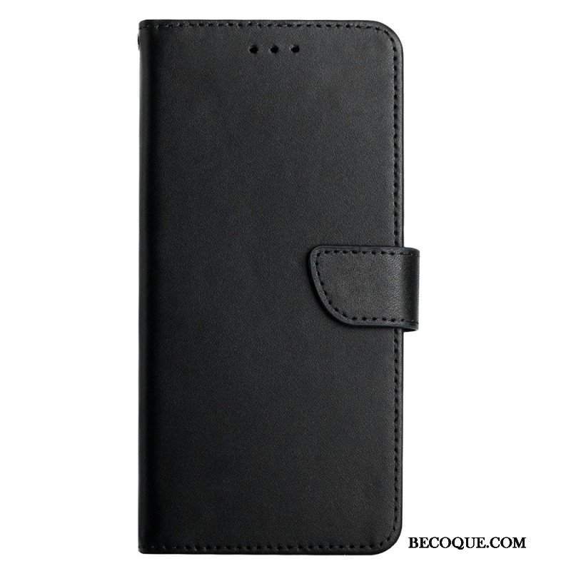 Etui Folio do Oppo A54 5G / A74 5G Prawdziwa Skóra Nappa