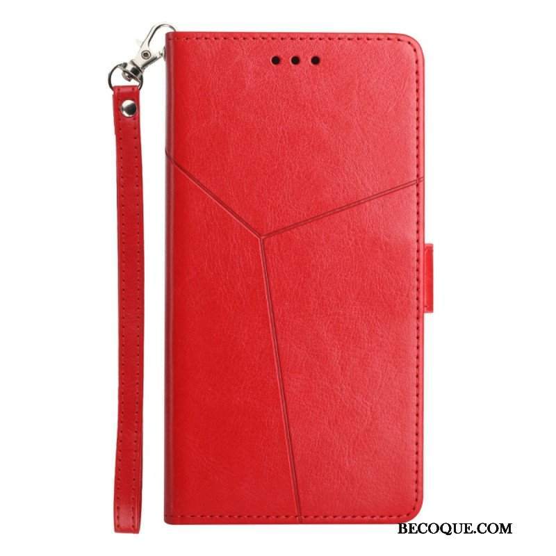 Etui Folio do Oppo A54 5G / A74 5G z Łańcuch Projekt Z Paskami Y