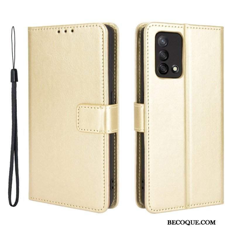 Etui Folio do Oppo A74 4G Błyszcząca Sztuczna Skóra