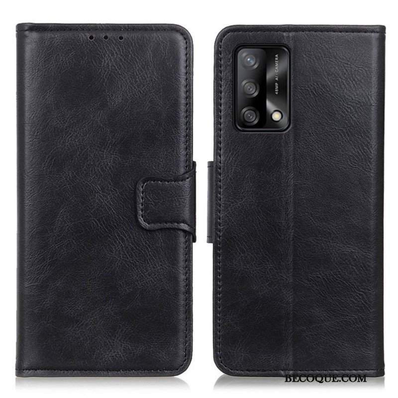 Etui Folio do Oppo A74 4G Dwustronne Zapięcie Z Efektem Skóry