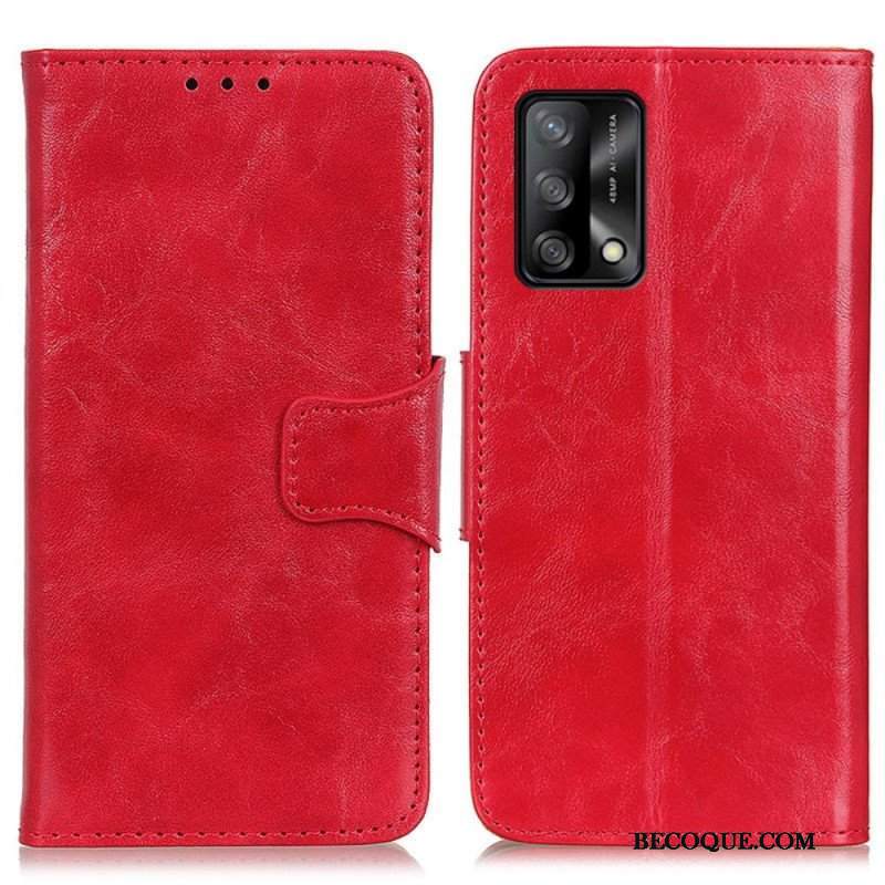 Etui Folio do Oppo A74 4G Dwustronne Zapięcie Ze Skóry Dwoinowej