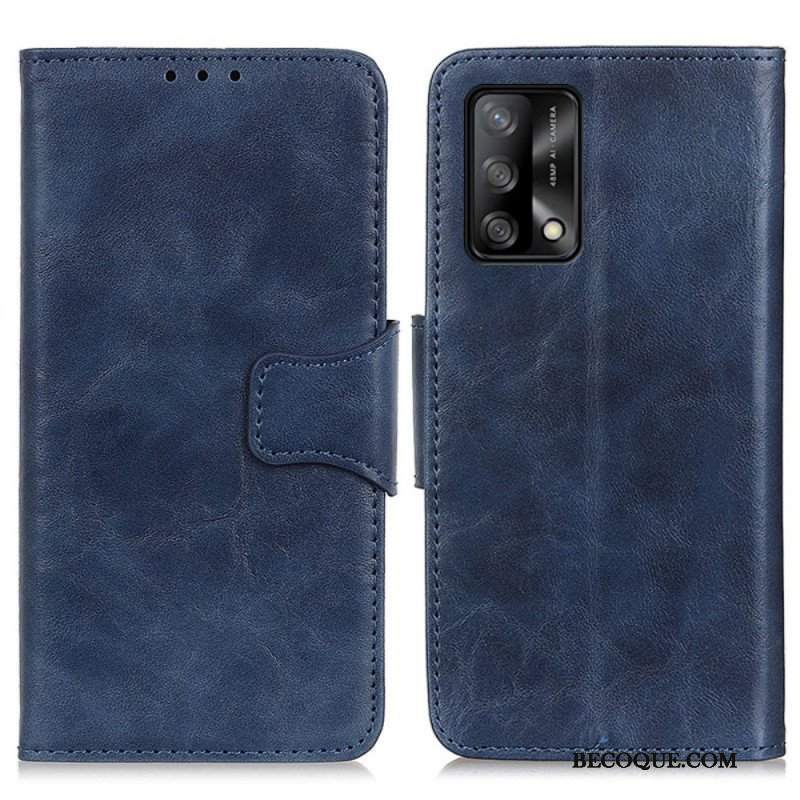 Etui Folio do Oppo A74 4G Dwustronne Zapięcie Ze Skóry Dwoinowej