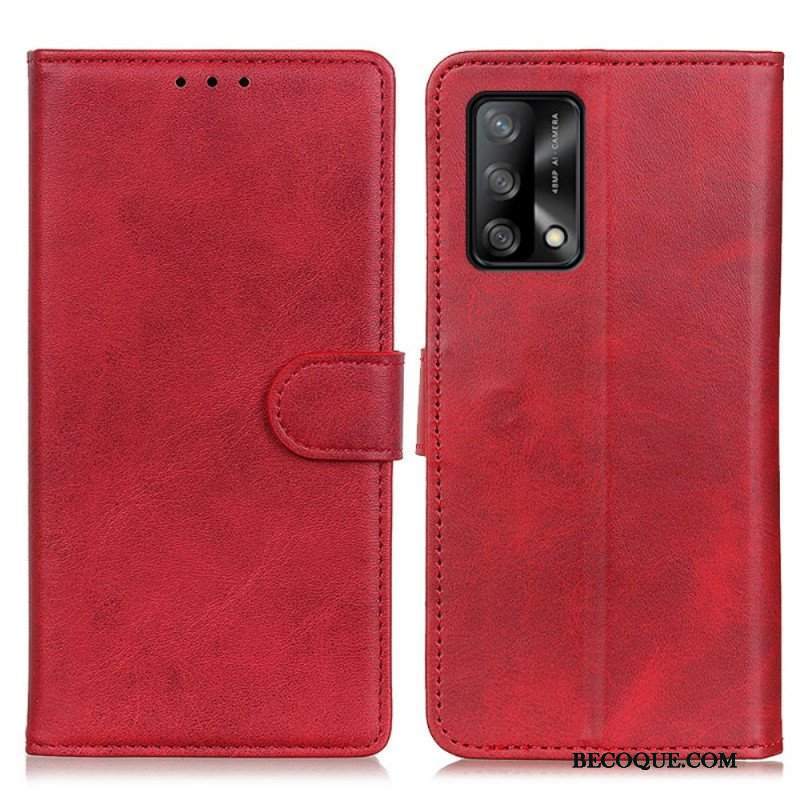 Etui Folio do Oppo A74 4G Efekt Matowej Skóry W Stylu Retro