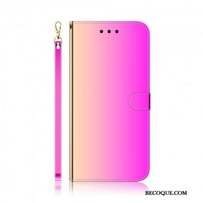 Etui Folio do Oppo A94 5G Osłona Lusterka Ze Sztucznej Skóry