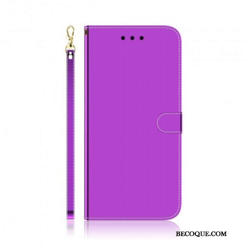 Etui Folio do Oppo A94 5G Osłona Lusterka Ze Sztucznej Skóry