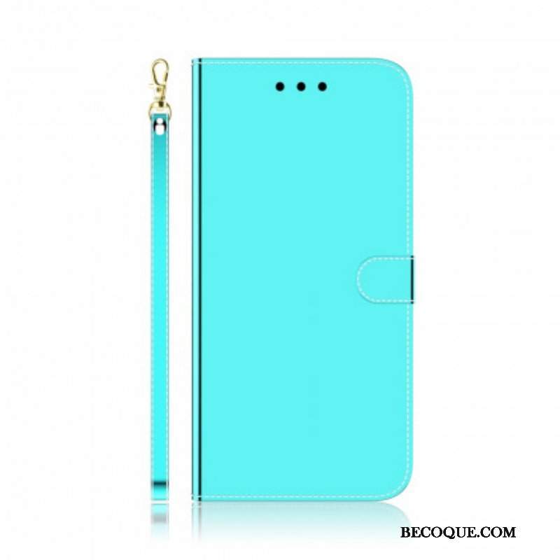 Etui Folio do Oppo A94 5G Osłona Lusterka Ze Sztucznej Skóry