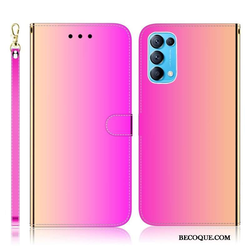 Etui Folio do Oppo Find X3 Lite Osłona Lusterka Ze Sztucznej Skóry