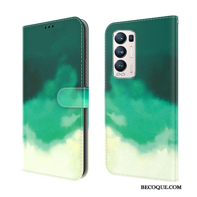 Etui Folio do Oppo Find X3 Neo Streszczenie Kolorowe