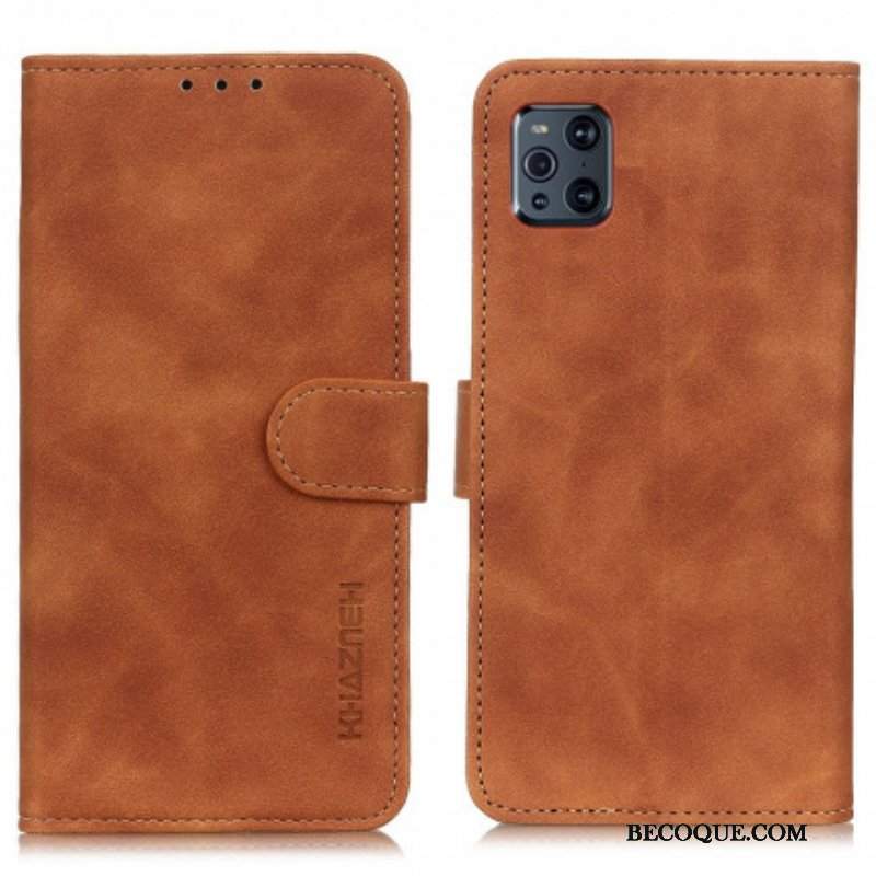 Etui Folio do Oppo Find X3 Pro Matowy Efekt Skóry Vintage Khazneh