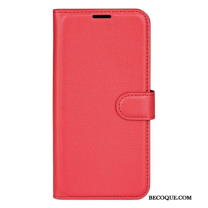 Etui Folio do Oppo Find X5 Lite Klasyczna Sztuczna Skóra Liczi