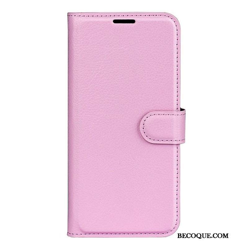 Etui Folio do Oppo Find X5 Lite Klasyczna Sztuczna Skóra Liczi