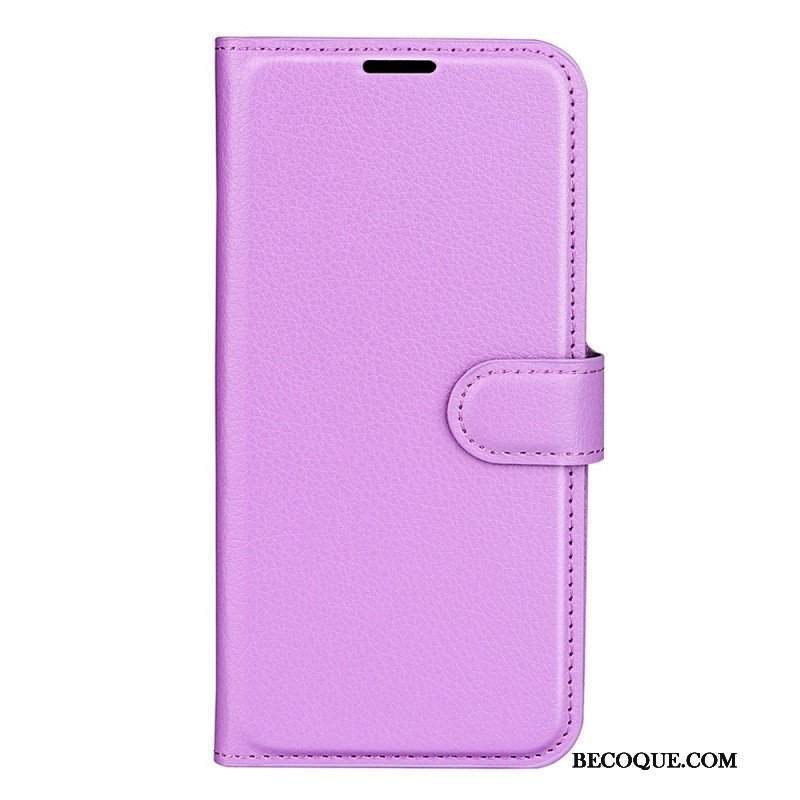 Etui Folio do Oppo Find X5 Lite Klasyczna Sztuczna Skóra Liczi