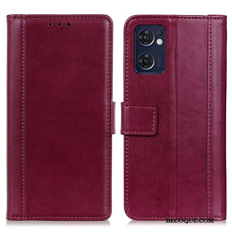 Etui Folio do Oppo Find X5 Lite Kolorowa Wersja Skóry Dwoinowej