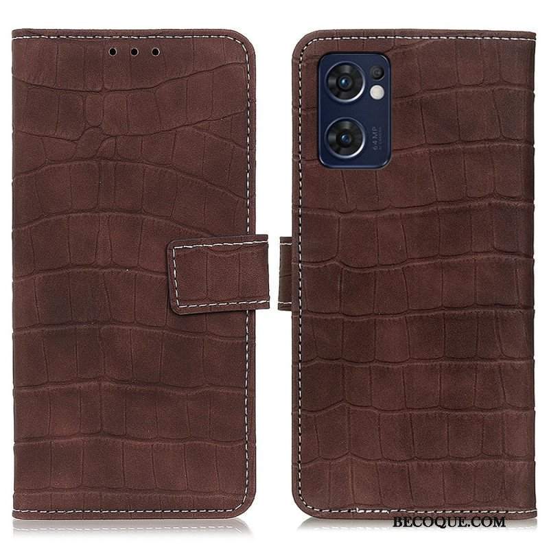 Etui Folio do Oppo Find X5 Lite Moc Krokodyla