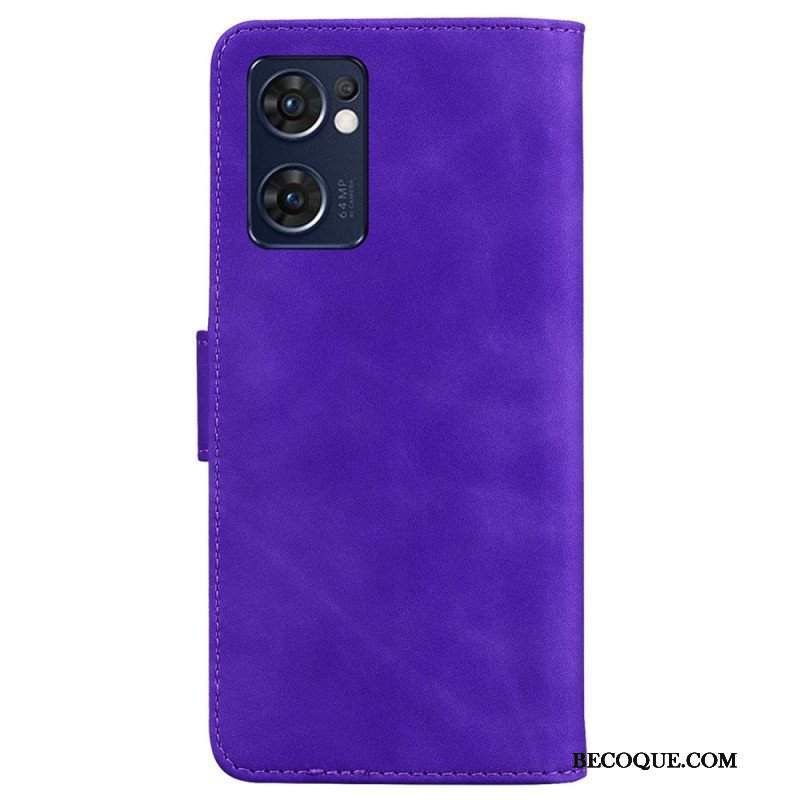 Etui Folio do Oppo Find X5 Lite Monochromatyczny Efekt Skóry